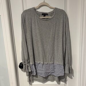 Derek Heart Gray and Striped Women's Blouse